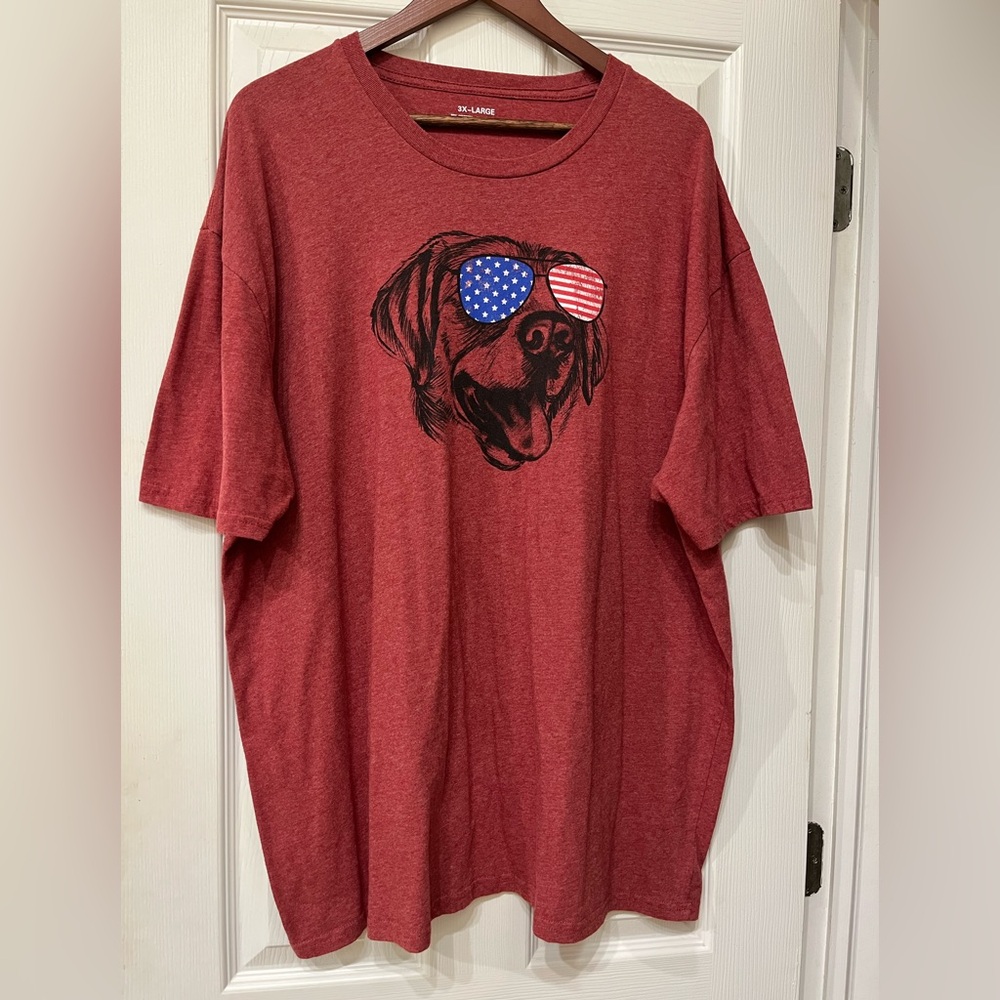 Graphic T-Shirt with a Dog and Sunglasses Size 3XL